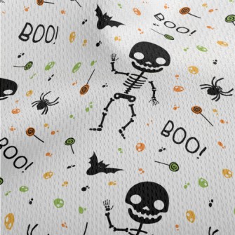 Halloween Funny Skeleton Athletic Mesh Flat Back
