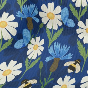 Big White Flower With Bee Terry