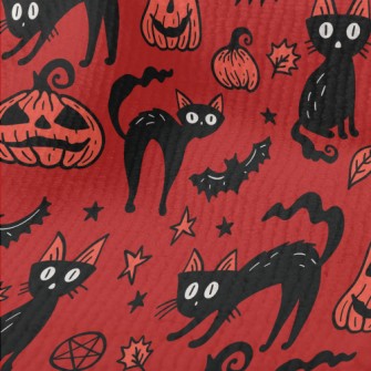 Halloween Pumpkin Black Cat Terry