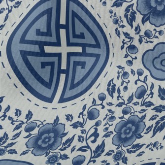 Vintage Chinese Flowers Terry