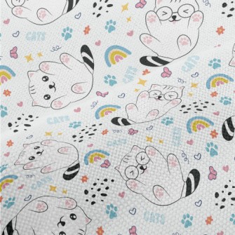 Playful Cat With Glasses Performance Linen