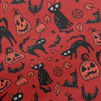 Halloween Pumpkin Black Cat Performance Linen