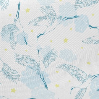 Graceful Flying Crane Twill