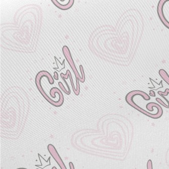 Girl Crown Love Heart Twill
