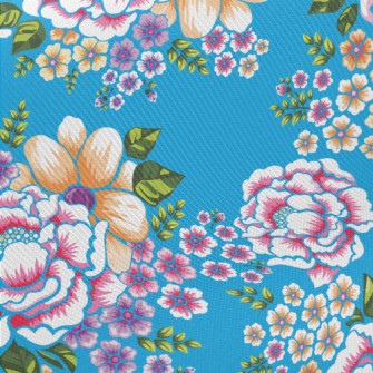 Taiwan Retro Big Flower Twill