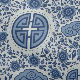 Vintage Chinese Flowers Dobby