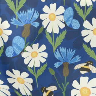 Big White Flower With Bee Stretch Ponte