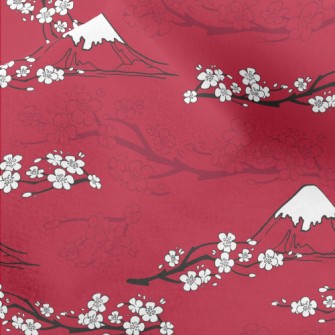 Mt. Fuji And Cherry Blossoms Micro Fleece