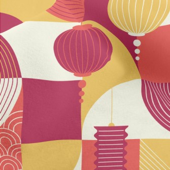 Chinese Style Lanterns Micro Fleece