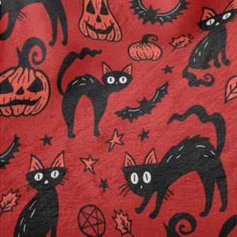 Halloween Pumpkin Black Cat Minky