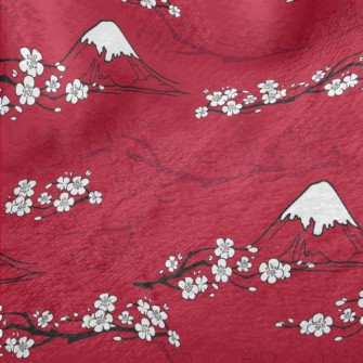Mt. Fuji And Cherry Blossoms Minky