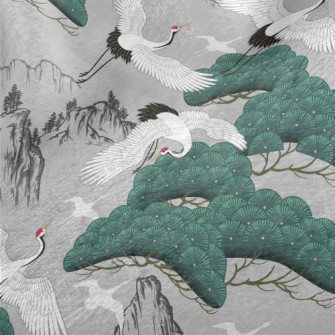 Graceful Crane Flying Into The Minky