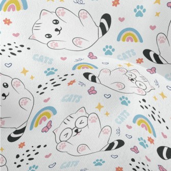 Playful Cat With Glasses Lightweight Performance Linen