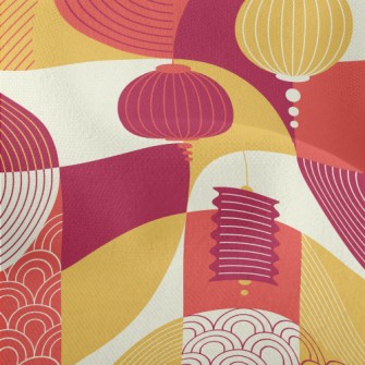 Chinese Style Lanterns Lightweight Performance Linen