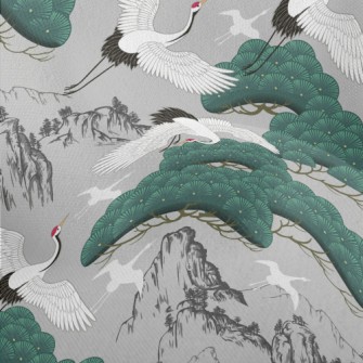 Graceful Crane Flying Into The Lightweight Performance Linen
