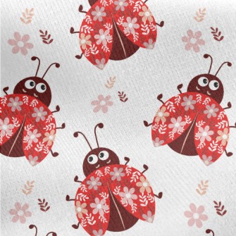 Big Eyed Ladybug Jersey Backed Fleece