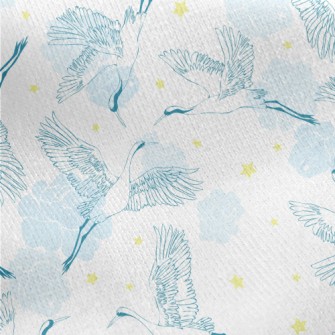 Graceful Flying Crane Jersey Backed Fleece