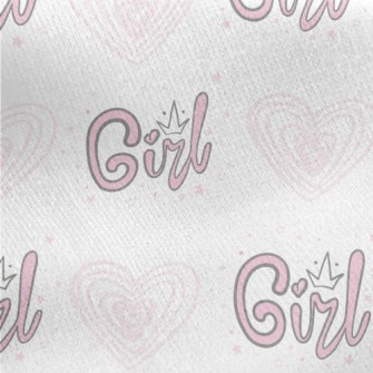 Girl Crown Love Heart Jersey Backed Fleece