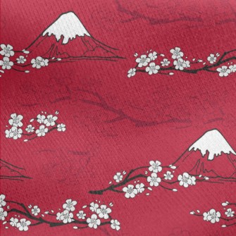 Mt. Fuji And Cherry Blossoms Jersey Backed Fleece