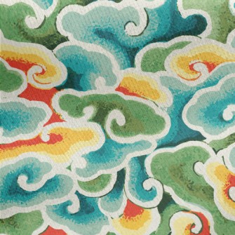 Chinese Art Clouds Jersey Backed Fleece