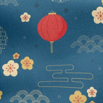 New Year Decoration Lanterns Jersey Backed Fleece