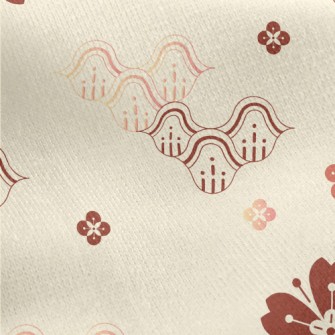 Japanese Cherry Blossom Hill Jersey Backed Fleece