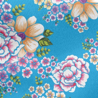 Taiwan Retro Big Flower Jersey Backed Fleece