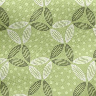 Dots And Lines Leaves Jersey Backed Fleece