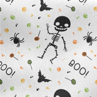 Halloween Funny Skeleton Jersey Backed Fleece