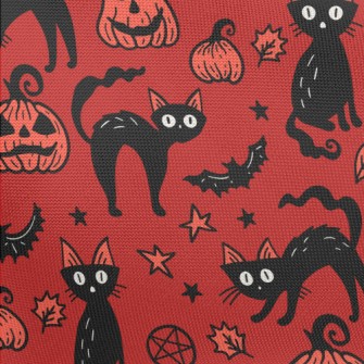 Halloween Pumpkin Black Cat Pongee