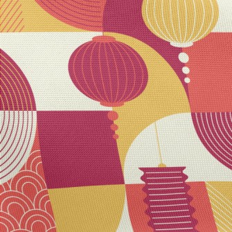 Chinese Style Lanterns Pongee