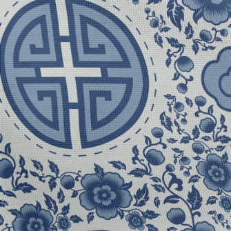 Vintage Chinese Flowers Pongee