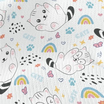 Playful Cat With Glasses Stretch Jersey