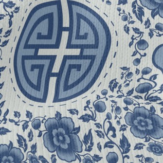 Vintage Chinese Flowers Stretch Jersey