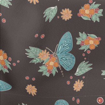 Butterfly On A Flower Lightweight Cotton Poplin