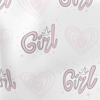 Girl Crown Love Heart Lightweight Cotton Poplin