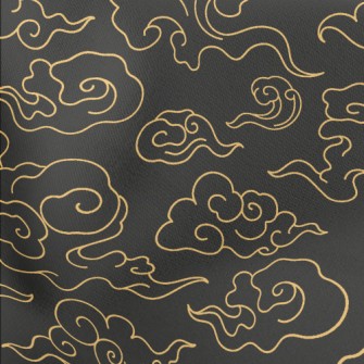 Simple Line Clouds Lightweight Cotton Poplin
