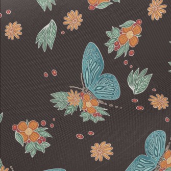 Butterfly On A Flower Midweight Cotton Poplin