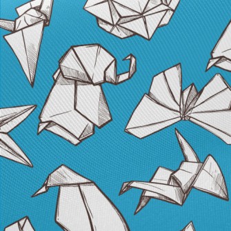 3D Origami Animals Midweight Cotton Poplin