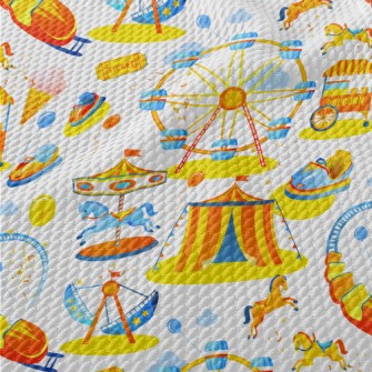 Ferris Wheel Carousel Birdseye Piqué