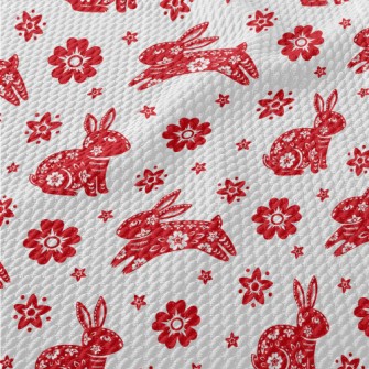 Traditional Paper-cut Rabbit Birdseye Piqué