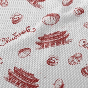 Korean Traditional Architectur Birdseye Piqué