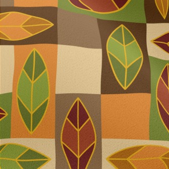 Rectangular Leaf Color Block Chiffon