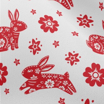 Traditional Paper-cut Rabbit Chiffon