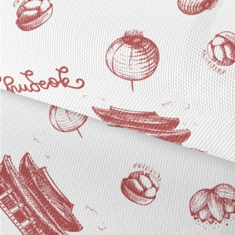 Korean Traditional Architectur Waterproof Oxford