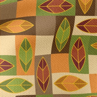 Rectangular Leaf Color Block Waterproof Canvas