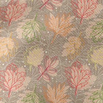 Silhouette Line Leaves Waterproof Canvas