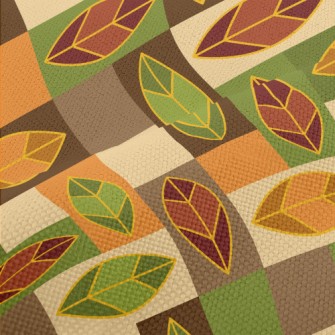 Rectangular Leaf Color Block Performance Linen