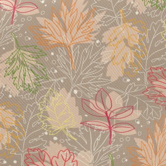 Silhouette Line Leaves Twill