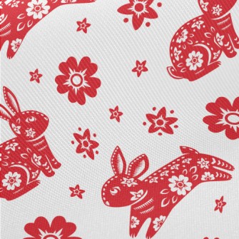 Traditional Paper-cut Rabbit Twill